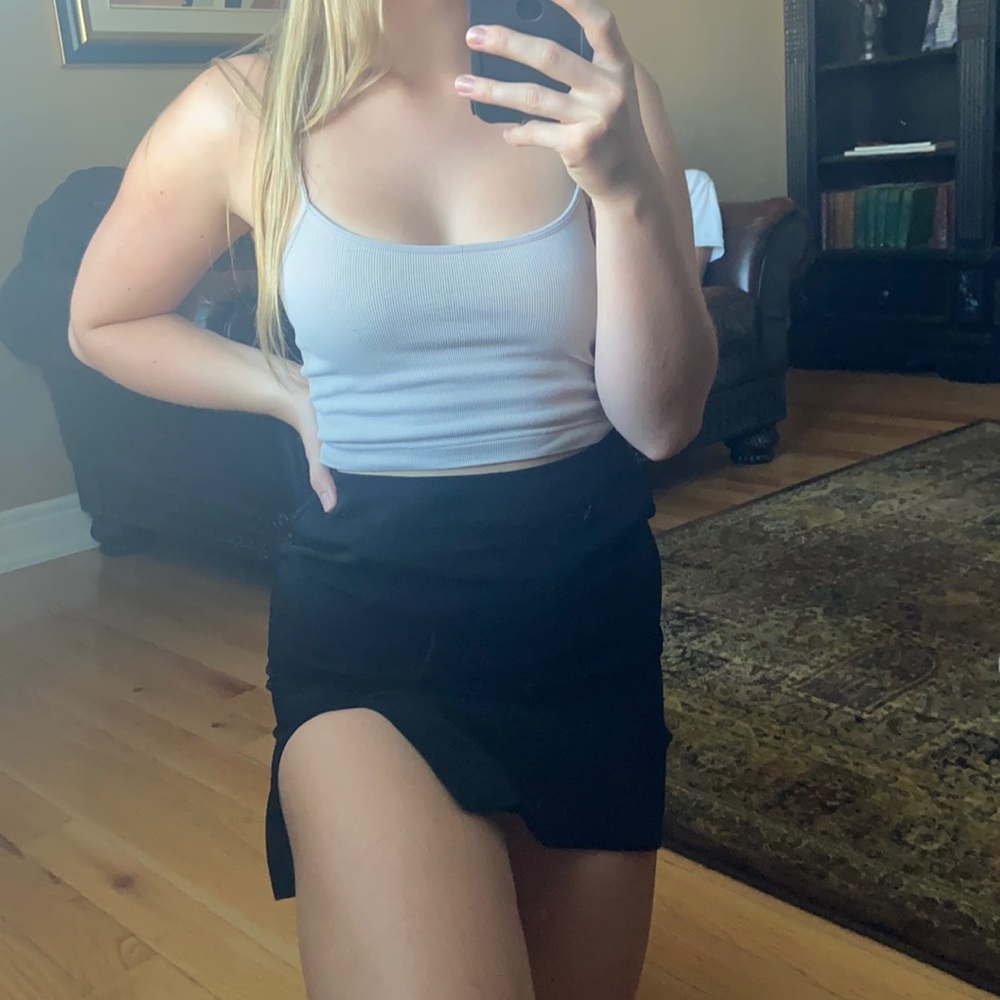 Black mini skirt